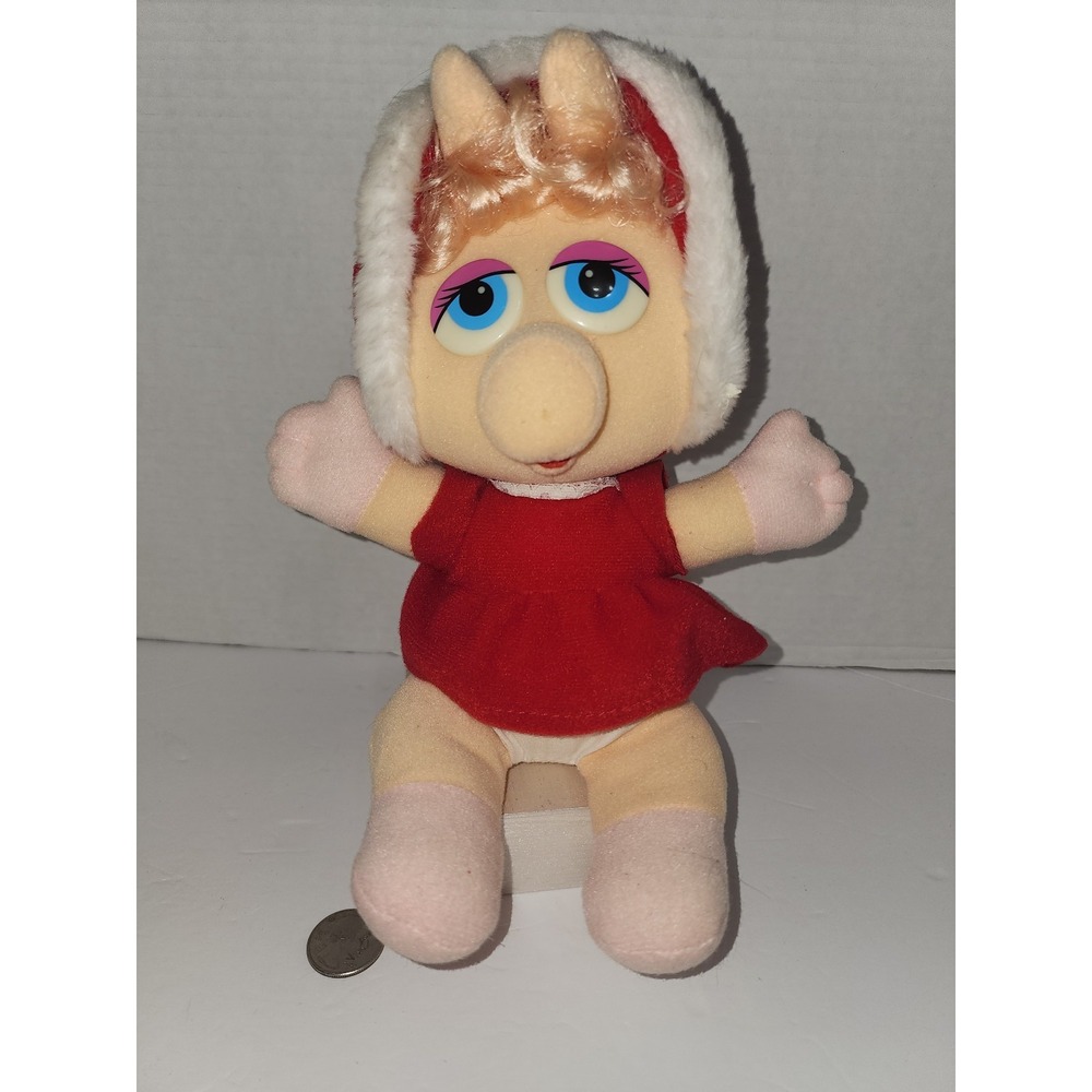 1987 Baby Miss Piggy plush doll "Holiday Huggables" vintage Henson‎ Muppets